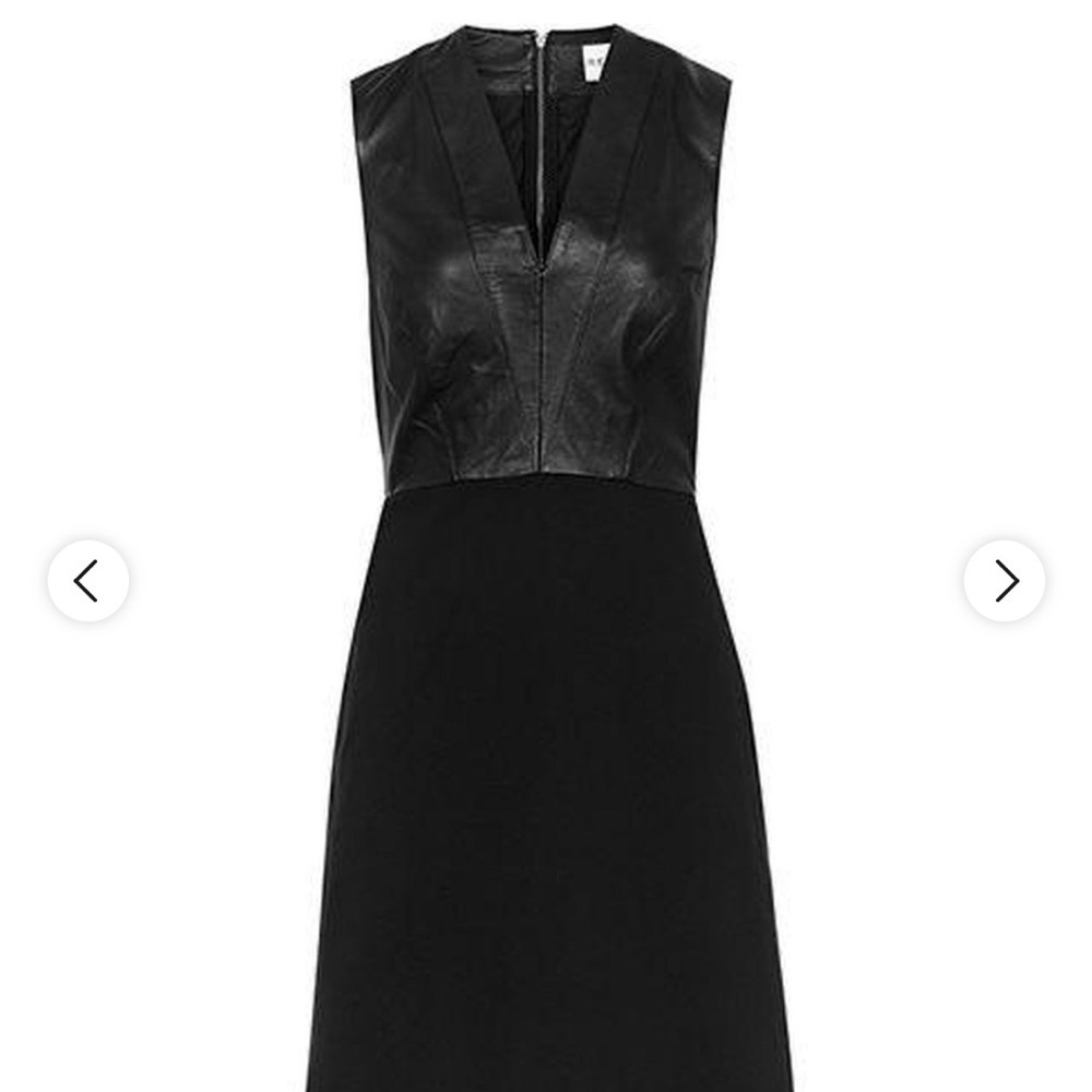 Reiss Tennyson Black Leather Dress - Picture 2 of 11